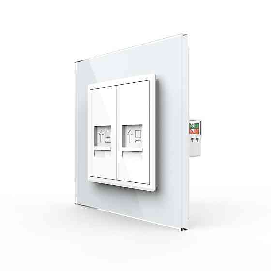 LIVOLO Розетка комп'ютерна подвійна RJ-45 Livolo білий скло (VL-C792C-11) Коломия