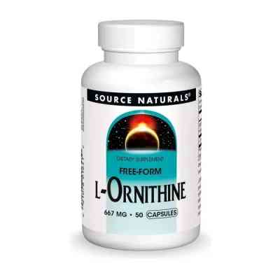 Аминокислота Source Naturals Орнитин, 667 мг, L-Ornithine, 50 капсул (SN1641) Винница