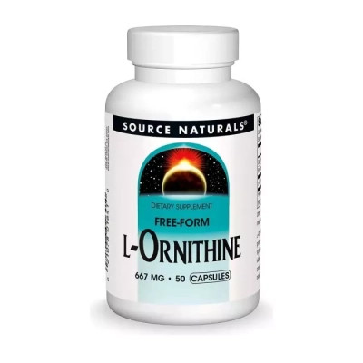 Амінокислота Source Naturals Орнітин, 667 мг, L-Ornithine, 50 капсул (SN1641) Вінниця - фото 1