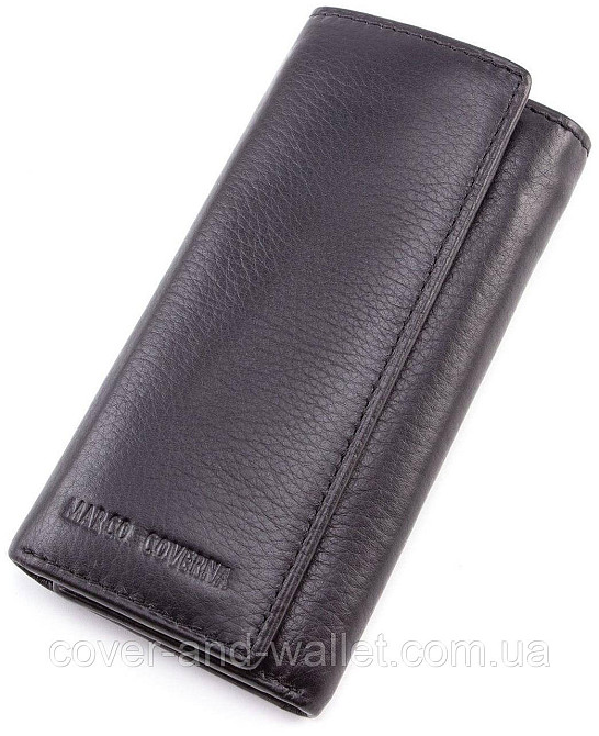 Пудровая кожаная женская ключница кошелек с карабинами Marco Coverna Киев - изображение 10