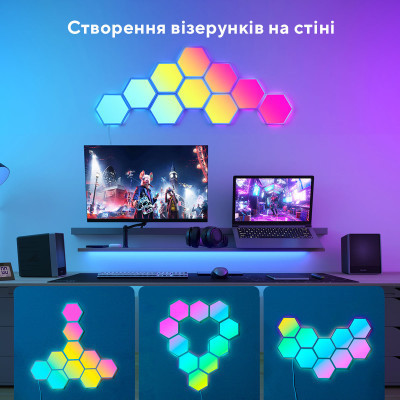 Світильник Govee H6061 Glide Hexa Light Panels 10шт RGB Білий (B6061301) Вінниця - фото 11