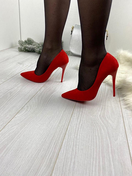 Comer Туфлі жіночі COMER червоні еко-замша каблук 11см (2868) Коломия - фото 5