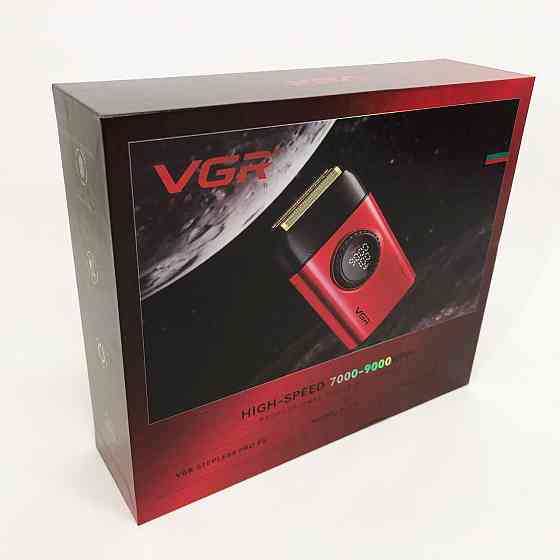 Електробритва VGR V-378 RED шейвер, подвійне лезо + триммер, регулювання потужності GZ-640 7000-9000 RPM Київ