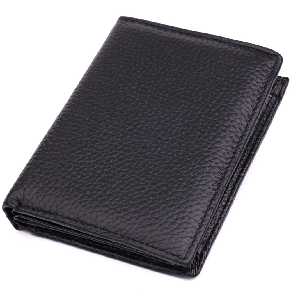 Зручний чоловічий шкіряний гаманець у два складання Vintage sale_15093 Чорний Київ - фото 1