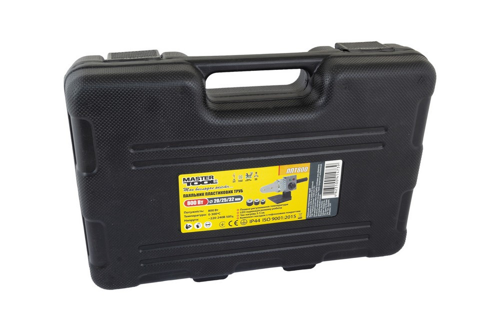 MASTERTOOL Паяльник для пластикових труб MASTERTOOL 20-32 мм 800 Вт/220 V/50 Hz 0-300°С IP44 LE Коломия - фото 6