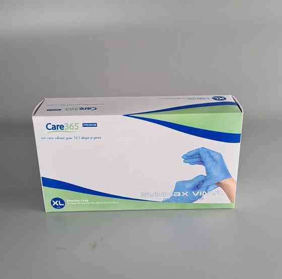 Рукавиці Вініл Сині (100 шт.) розмір XL "CARE 365" (1 пачка) Харків