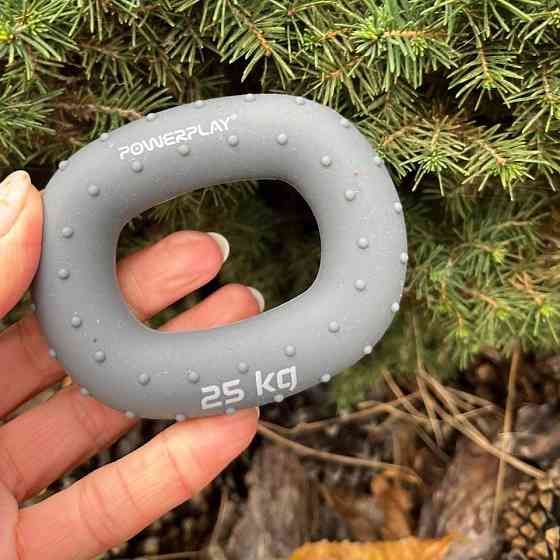 Эспандер кистевой силиконовый PowerPlay PP-4337 Hand Grip Large 25 кг. Серый Киев