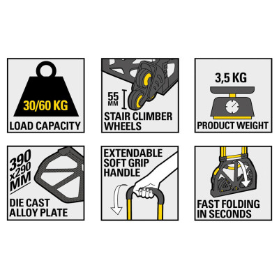 Тележка грузовая Stanley универсальный, складной, платформа 39х29см, до 60кг (SXWT-FT584) Винница - изображение 3