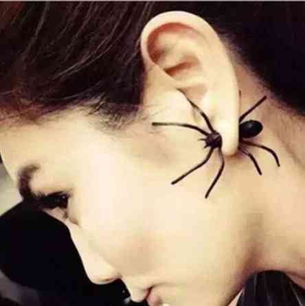 Серьга Паук 1 штука 4 на 4 см черный Киев