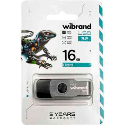 USB флеш накопитель Wibrand 16GB Lizard Black USB 3.2 (WI3.2/LI16P9B) Винница