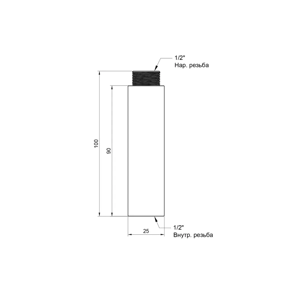 Подовжувач Thermo Alliance Standart 90х1/2" хром SD1301590 Київ - фото 11