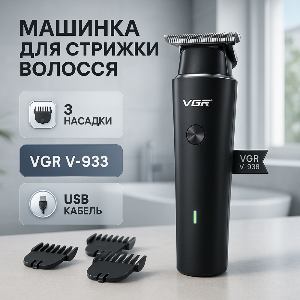 Хороший бездротовий тример, Професійна машинка для гоління голови, Модний машинка для стрижки волосся AT-27 Львів - фото 19