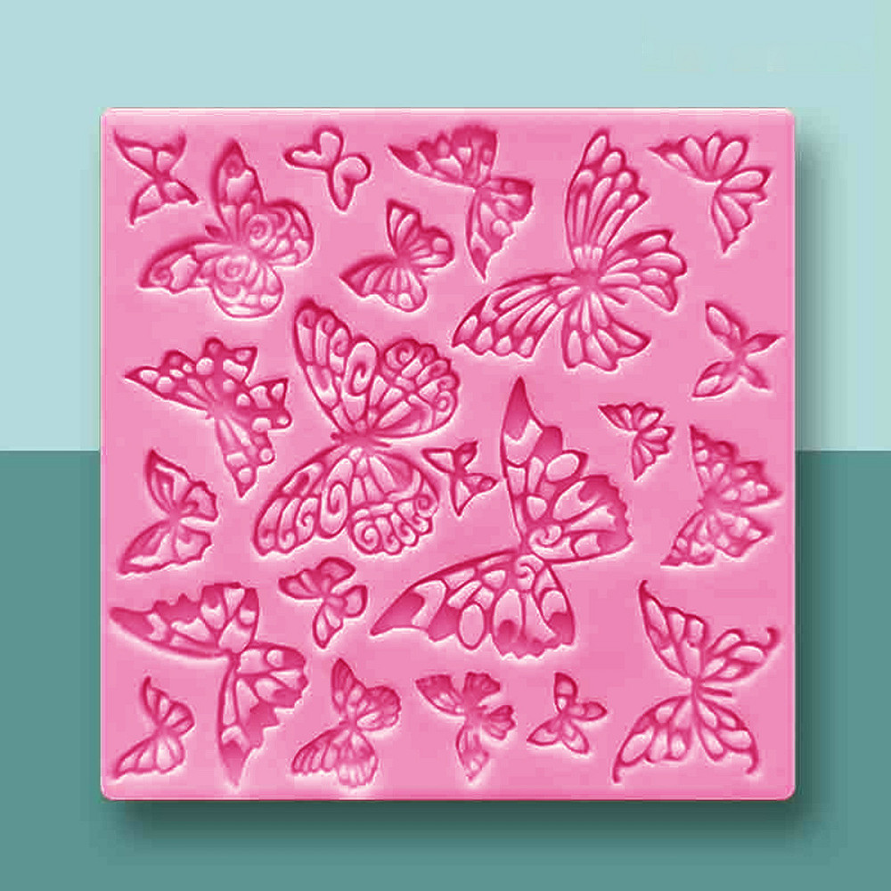Молд силиконовый Бабочки 100 на 100 мм розовый Киев - изображение 8