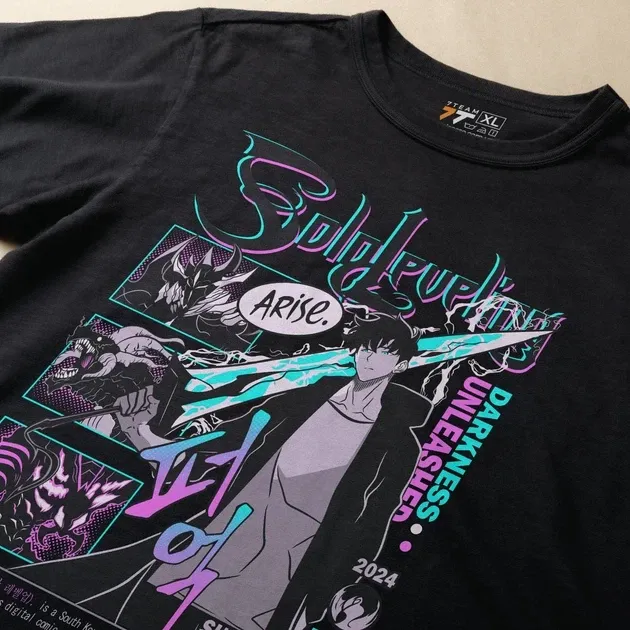Футболка чоловіча з  принтом Solo Leveling Sung Jin-Woo 3 Розмір 48 Дніпро - фото 4