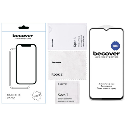 Стекло защитное BeCover Oppo A38 / A18 10D Black (713170) Винница - изображение 5