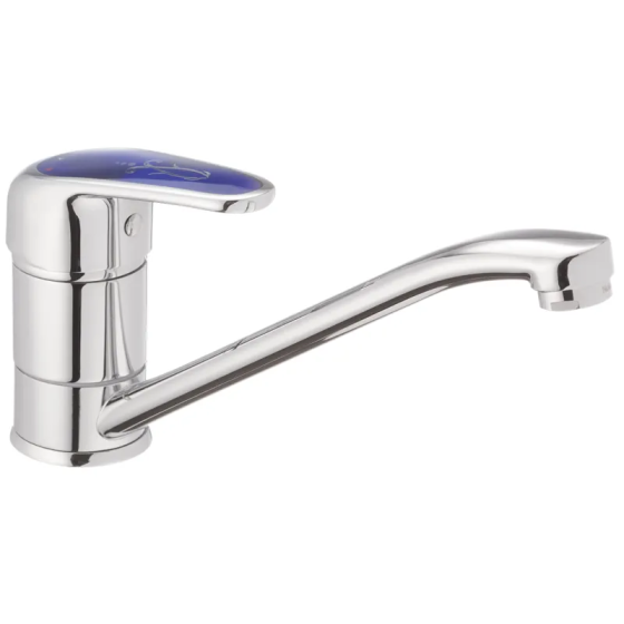 Смеситель для кухни Haiba Magic 004 с синей ручкой (HB0664) Киев