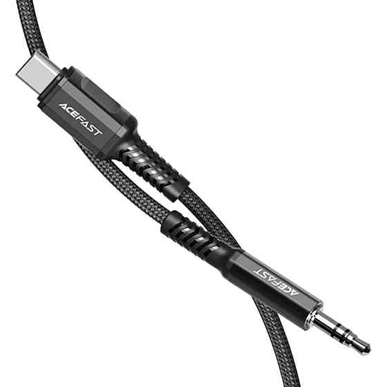 Кабель ACEFAST C1-08 USB-C to 3.5mm aluminum alloy audio cable Black Киев
