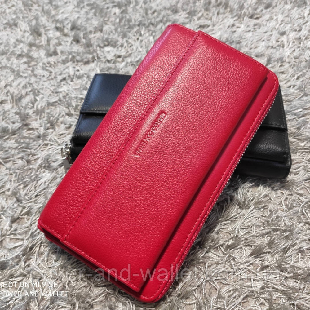 Великий жіночий гаманець клатч на змійці та магнітах червоного кольору Marco Coverna MC 6054 Київ - фото 6