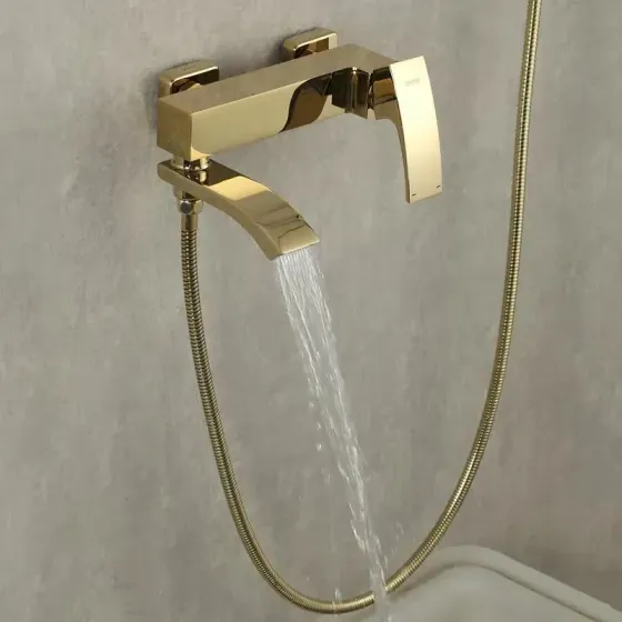 Змішувач для ванни з душовим гарнітуром GAPPO G3207-3 золото Київ