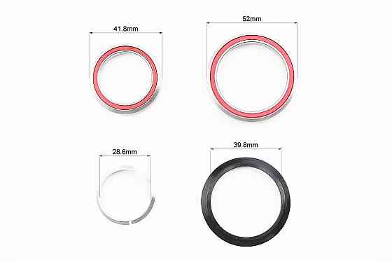 Кермова колонка 1-1/8"x1,5" (41,8/28,6x52/39,8) безрізьбової вилки, інтегровані, пром-підшипники, чорні H373 Київ