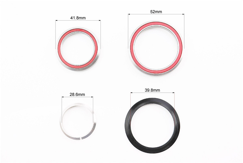 Кермова колонка 1-1/8"x1,5" (41,8/28,6x52/39,8) безрізьбової вилки, інтегровані, пром-підшипники, чорні H373 Київ - фото 3