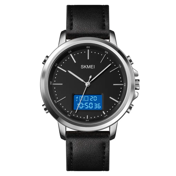 Чоловічий спортивний наручний годинник Skmei 1652 (Сріблястий з білим) Вінниця
