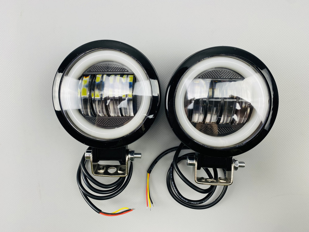 Світлодіодна лампа робочого освітлення, водонепроникна кругла фара 40W (+ LED кільце) для автомобіля Мукачево - фото 10