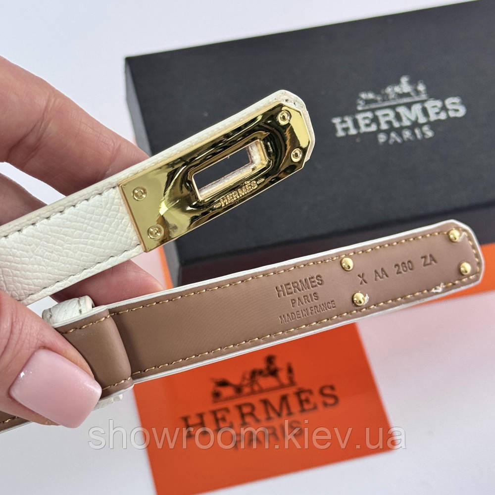 Женский кожаный ремень Hermes Гермес (280-1) белый Киев - изображение 7