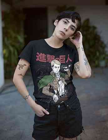 Футболка для мальчика аниме Атака титанов оверсайз (рост от 165 до 180 ) Черний AnimeJ0913m Днепр