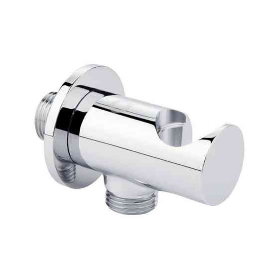 Подключение с держателем для шланга латунь Qtap Spojeni круглое QTCRMBH030 Chrome Харьков