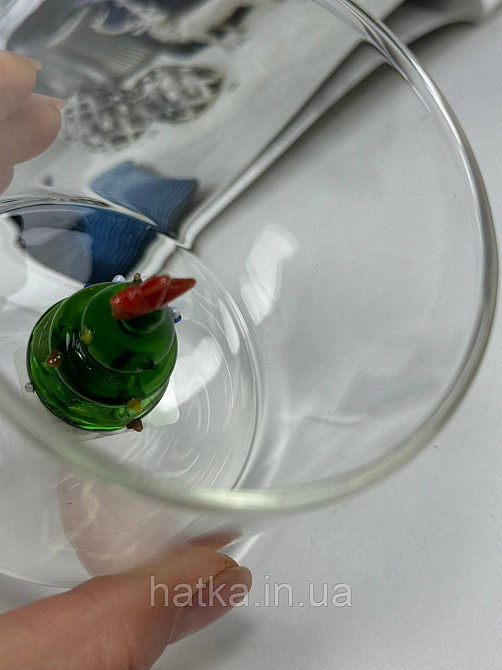 Кухоль чашка подвійне скло Olens "Зелена ялинка" 310 мл Ручне миття 102-1176 Київ - фото 3