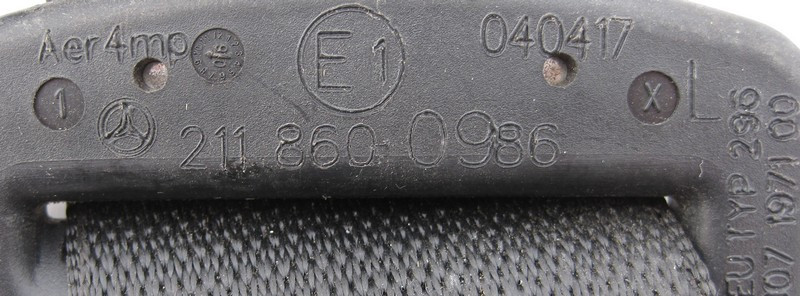 Mercedes-Benz  A2118600986 Ремінь безпеки задній лівий чорний E-Class W211 Одеса - фото 2