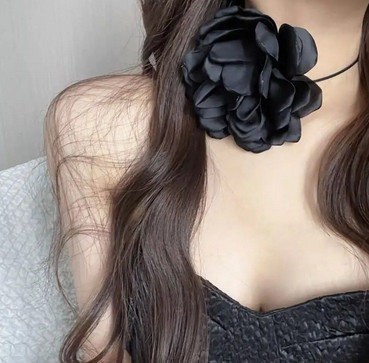 Чокер довга чорна Квітка Київ - фото 1
