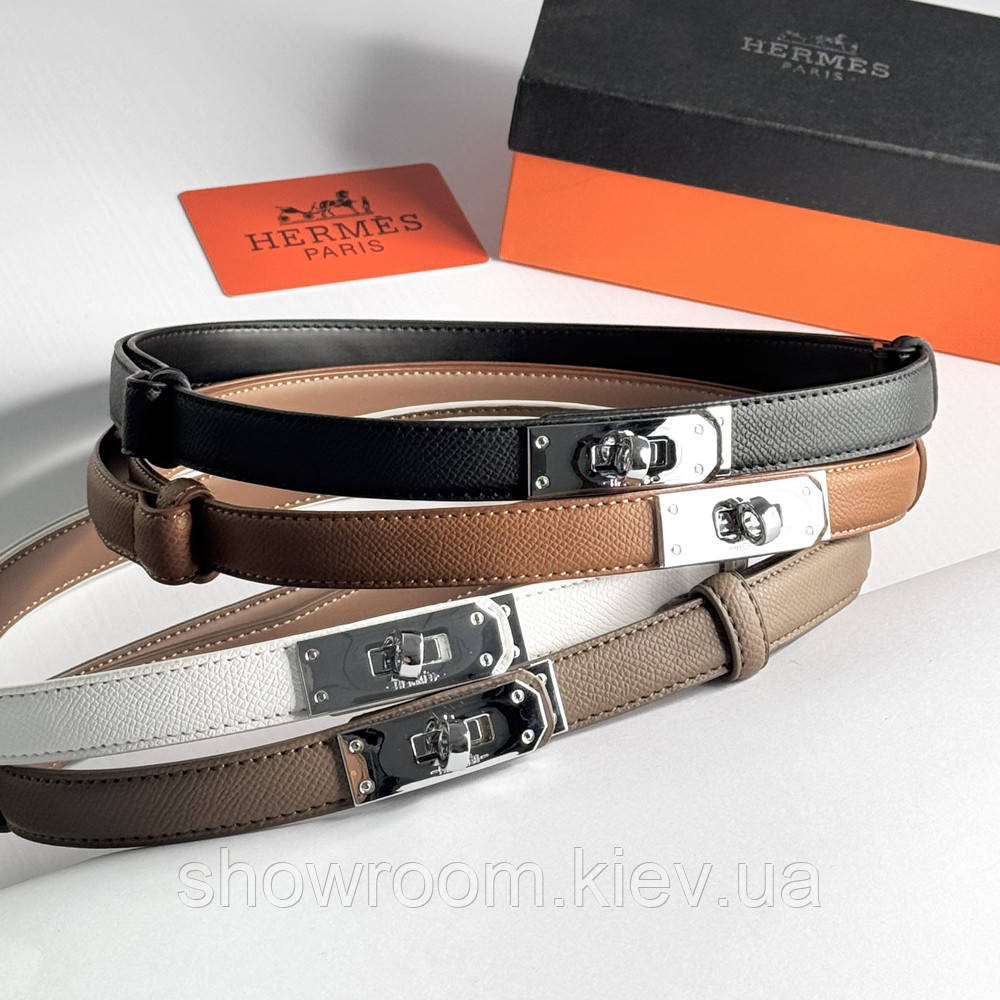 Женский кожаный ремень Hermes Гермес (280-2) белый Киев - изображение 7