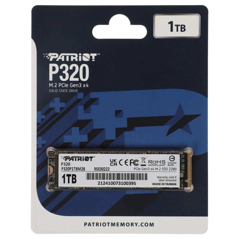 Накопитель SSD M.2 Patriot P320 1TB NVMe 2280 Gen3.0 x4 3D TLC Одесса - изображение 2