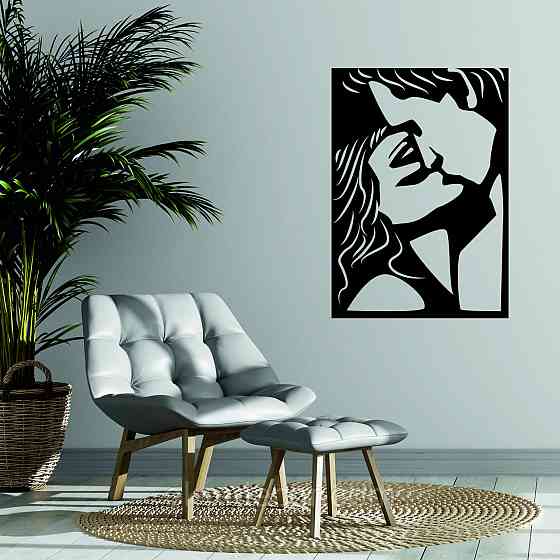 Декоративне настінне Панно «Поцілунок», Декор на стіну 90*63 см, Чорний Київ