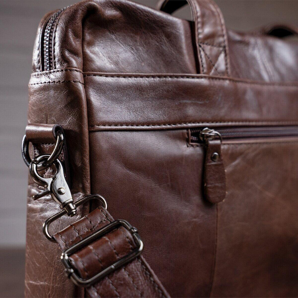Сумка чоловіча Vintage 14088 Коричнева Київ - фото 6