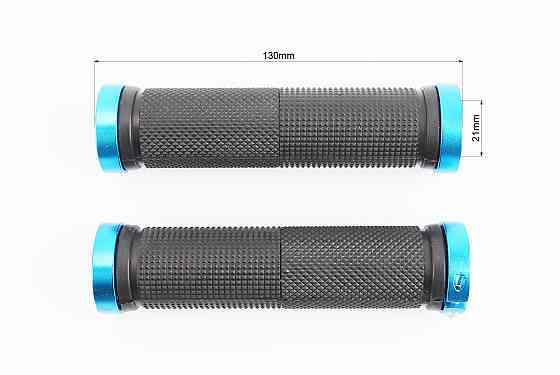 Ручки керма 130мм з затискачем Lock-On з двох сторін, чорно-сині FL-426 Киев