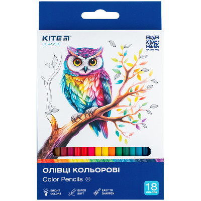 Карандаши цветные Kite Classic 18 кольорів (K-052) Винница - изображение 1