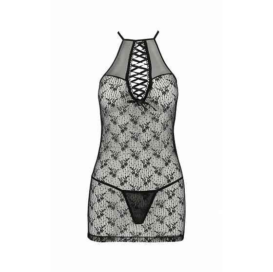 Напівпрозора Сорочка Passion AZALIA CHEMISE L/XL, black Sex Aura Київ