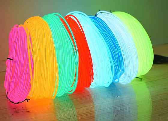 Светодиодная лента RESTEQ голубая 3 м ICE BLUE LED неоновый провод с контроллером для костюмов декора авто Киев