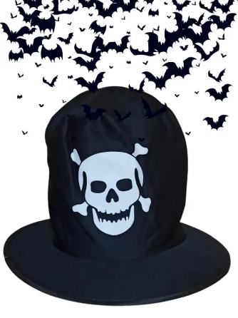 Капелюх Череп на Хелловін one size чорний Київ