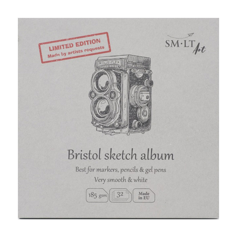 Альбом для ескізів AUTHENTIC (Bristol) Layflat 14,8х14,8см 185г/м2 32л білий та гладкий папір SM-LT Art Київ - фото 3