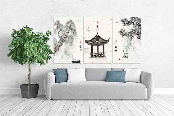 Модульная картина в гостиную / спальню   Японія    ART-166_3A Киев