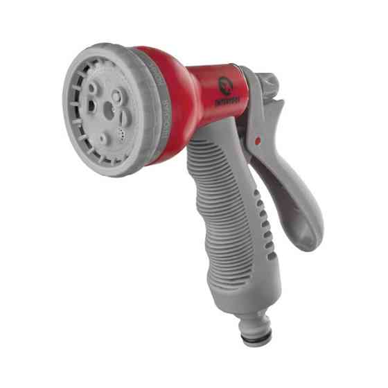 Пистолет-распылитель для полива, 8 режимов, материалы: ABS, PP, TPR, набор аксессуаров для подключения INTERTOOL GE-0002 Киев