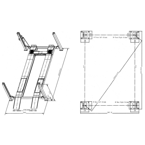 Автомобільний чотиристійковий підіймач 5.5т LAUNCH TLT455W Одеса