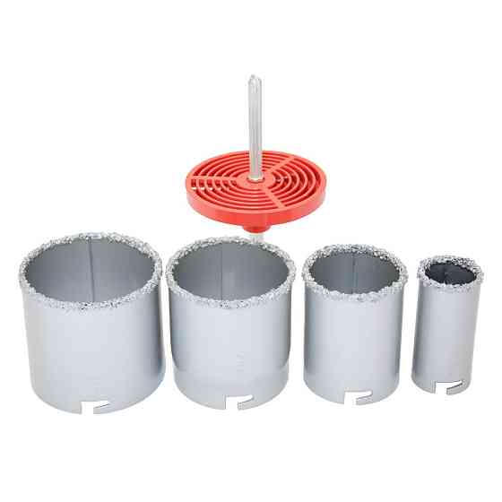 Коронки кільцеві з вольфрамовим напиленням Ø33, 53, 67, 73 мм + основа зі свердлом SIGMA (1512051) Київ