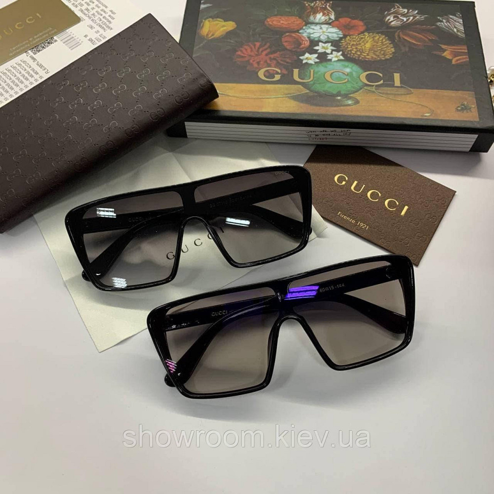 Женские брендовые солнцезащитные очки (11070) blue mirror Киев - изображение 3