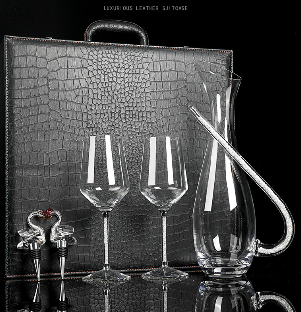 Декантер для вина Графин Глек 2 келихи з КРИСТАЛАМИ   ПОДАРКОВИЙ КЕЙС Кременчук - фото 4