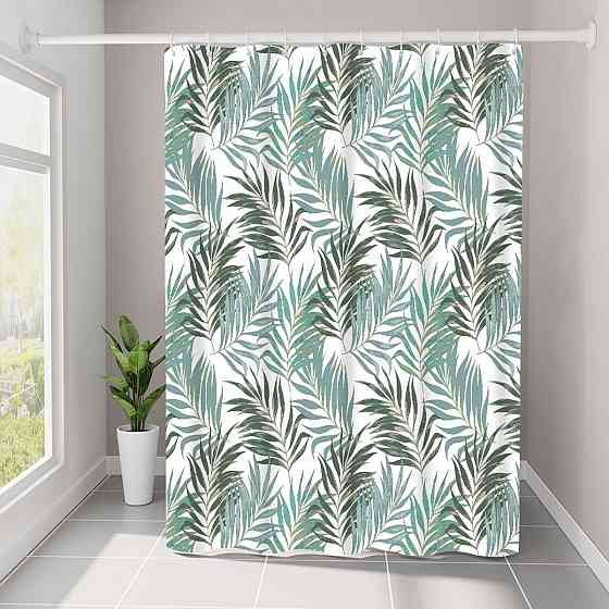 Шторка для ванни з поліестеру водонепроникна Bathlux 180x180 см з кільцями, фіранка для ванної кімнати Кам'янець-Подільський